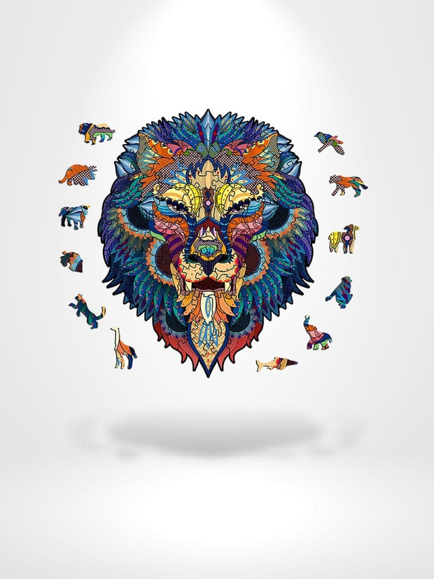 Lion Puzzle Plan 3D | Brainstaker™ Bleu