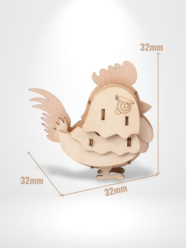 Puzzle 3D Animaux Maquette En Bois Naturel | Brainstaker™ Bois