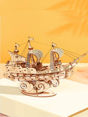 Puzzle 3D Bateau bois | Brainstaker™ Bois