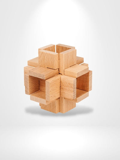 Puzzle 3D Burr Wooden Cross Solution | Brainstaker™ Bois