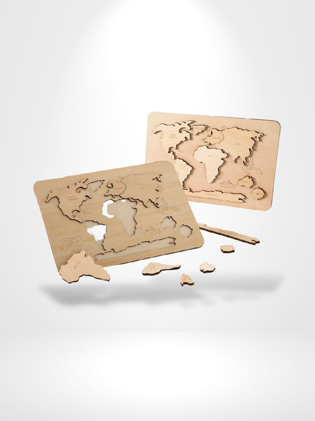 Puzzle 3D Carte Du Monde | Brainstaker™ Bois