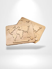 Puzzle 3D Carte Du Monde | Brainstaker™ Bois