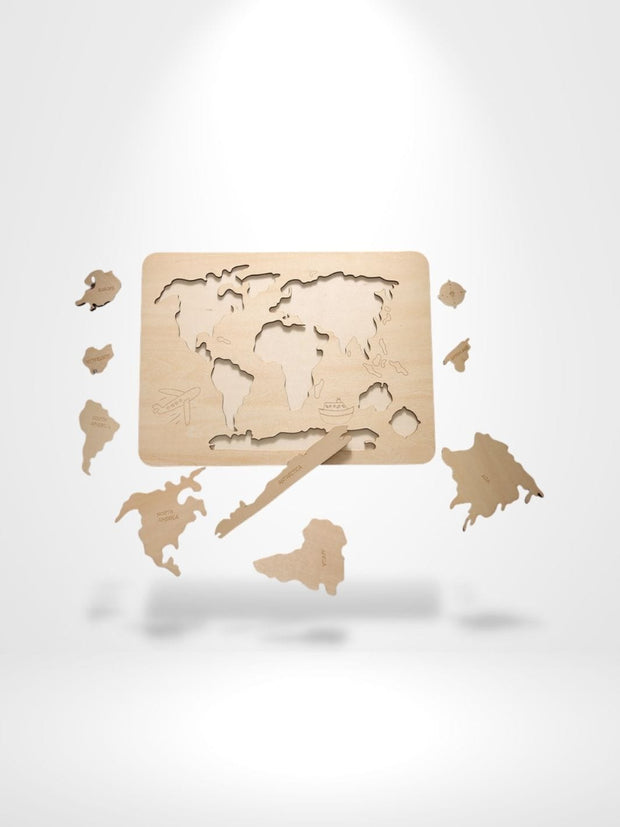 Puzzle 3D Carte Du Monde | Brainstaker™ Bois