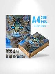 Puzzle 3D Chat | Brainstaker™ A4 / Bleu