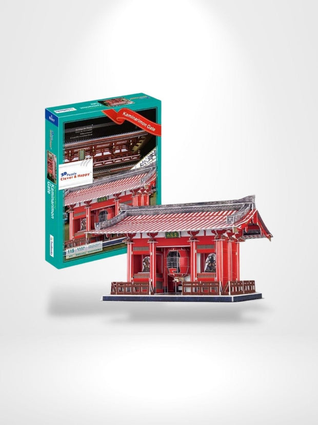 Puzzle 3D Diy Kaminarimon Porte De Senso-Ji Temple Japan| Brainstaker™ Rouge