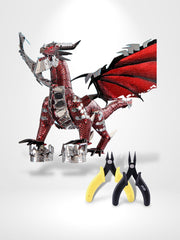 Puzzle 3D Dragon | Brainstaker™ Modèle 1 avec outils / Rouge