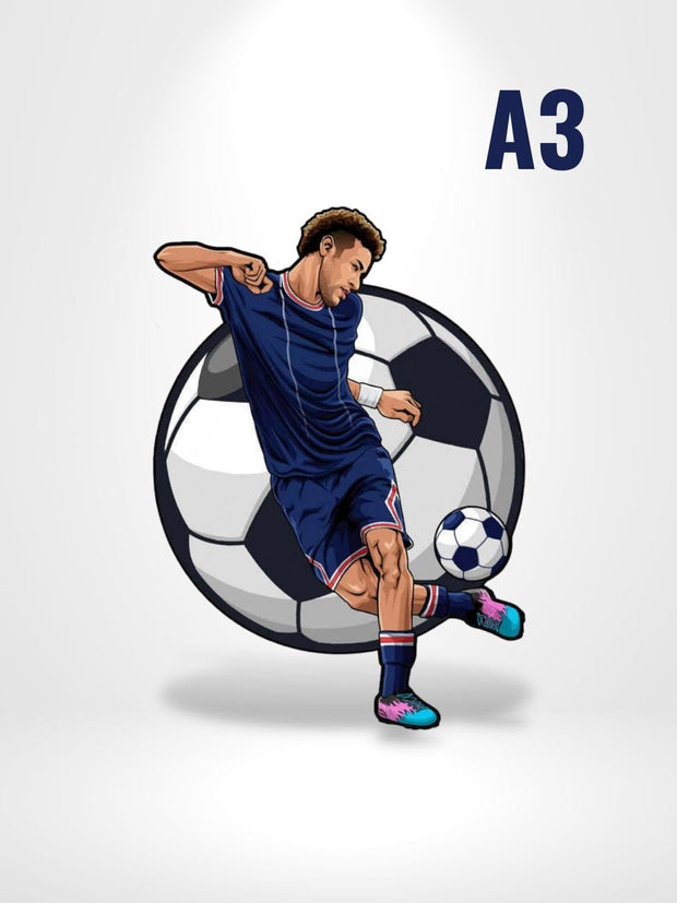 PUzzle 3D En Bois Ballon De Foot | Brainstaker™ A3 / Bleu Nuit