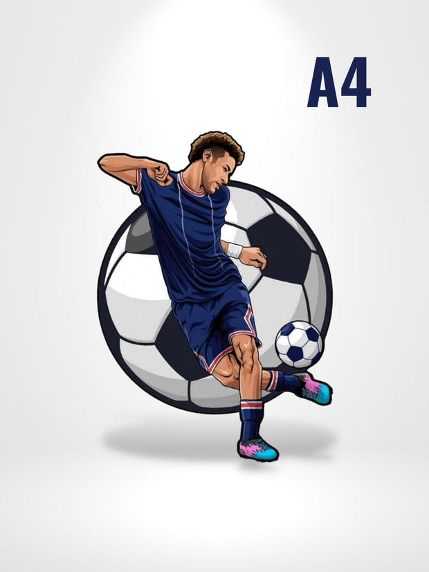 PUzzle 3D En Bois Ballon De Foot | Brainstaker™ A4 / Bleu Nuit