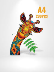 Puzzle 3D Girafe | Brainstaker™ A4 / ORANGE