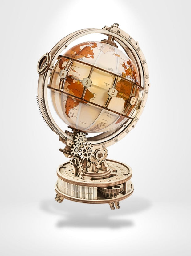 Puzzle 3D Globe lumineux | Brainstaker™ Bois