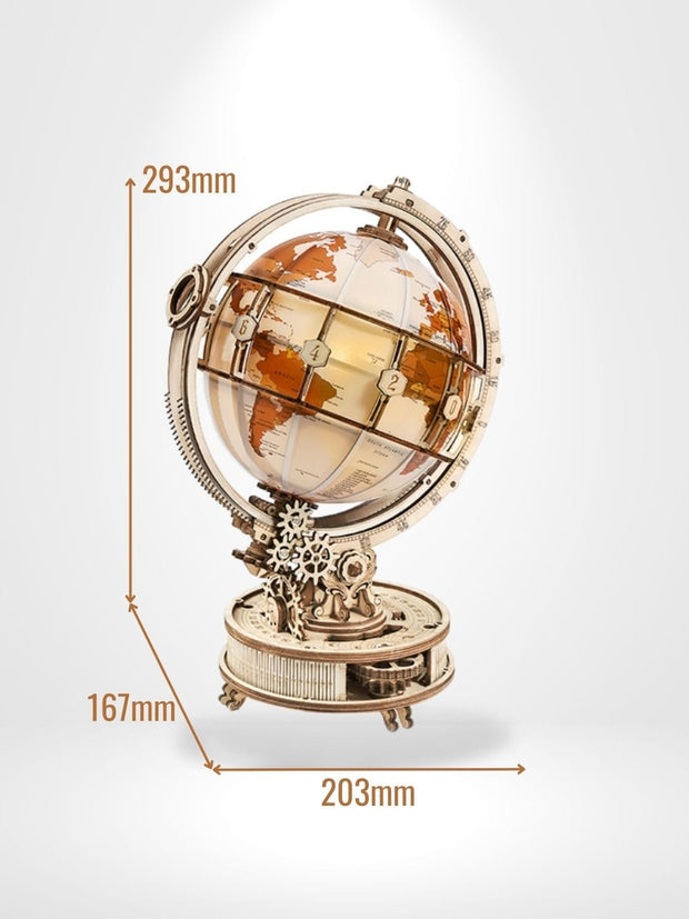 Puzzle 3D Globe lumineux | Brainstaker™ Bois