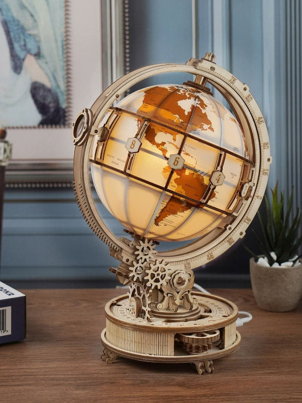 Puzzle 3D Globe lumineux | Brainstaker™ Bois