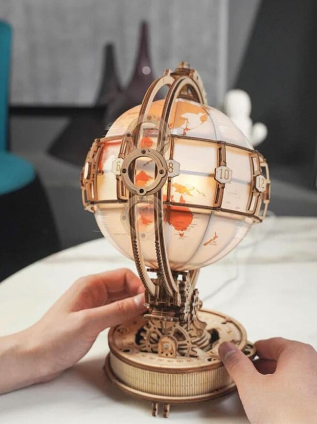 Puzzle 3D Globe lumineux | Brainstaker™ Bois