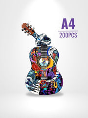 Puzzle 3D Guitare | Brainstaker™  A4 / Bois