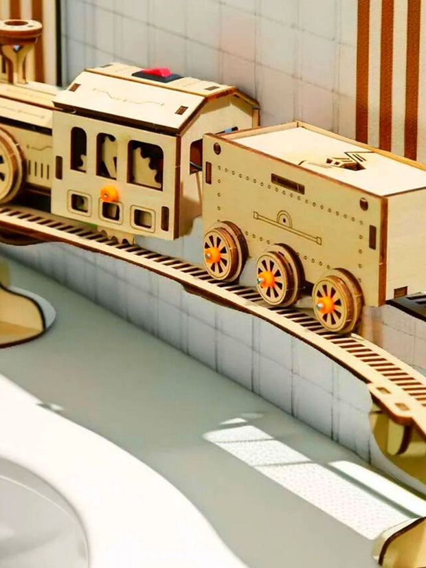 Puzzle 3D Locomotive  Mécanique En Bois | Brainstaker™