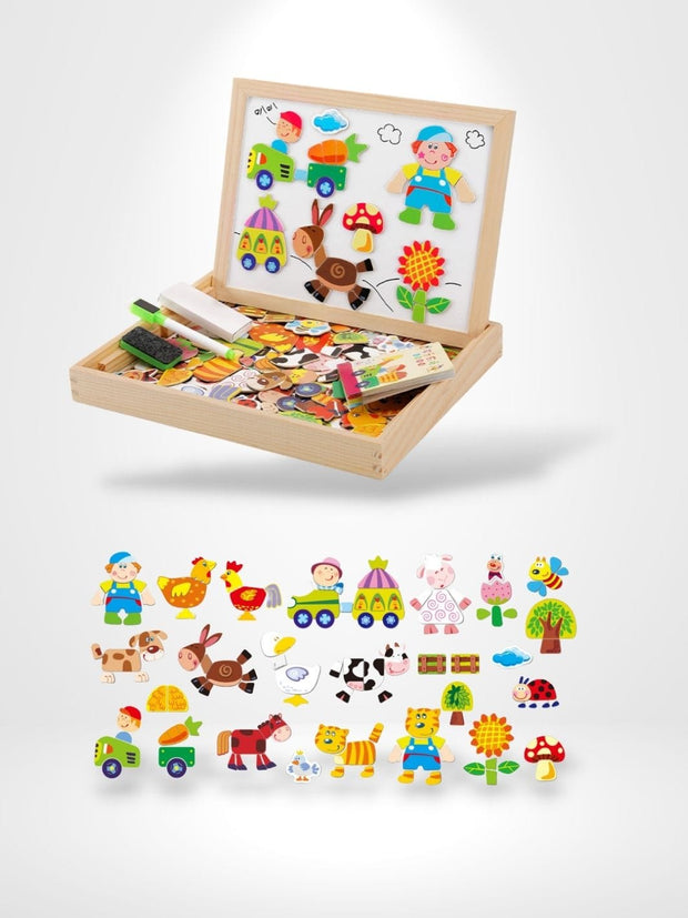 Puzzle 3D Magnétique Animaux | Brainstaker™ Modele 3 / Bois