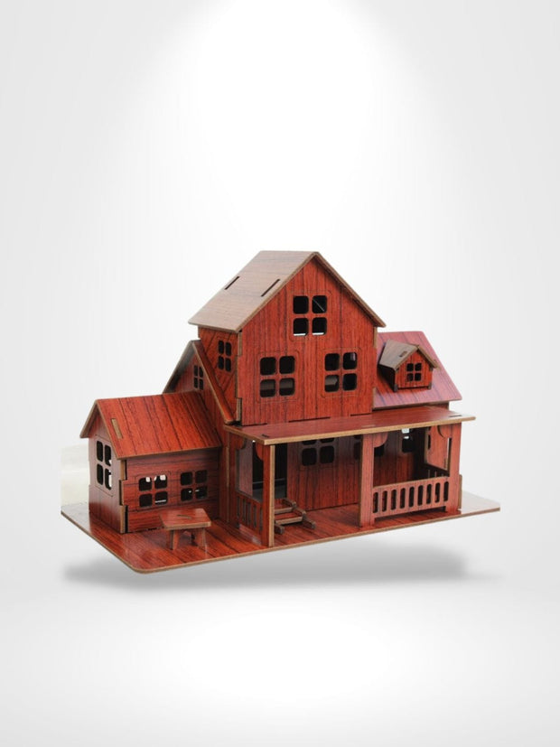 Puzzle 3D Maison bretonne | Brainstaker™ modèle 2 / Bois