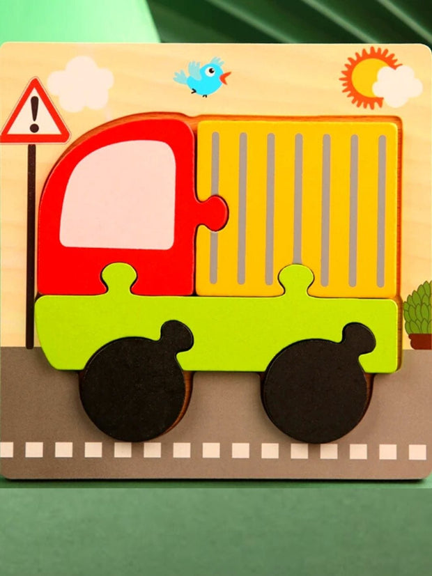 Puzzle 3D Maternelle Camion | Brainstaker™ Bois