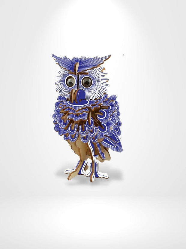 Puzzle 3D Owl Print   | Brainstaker™ Bleu