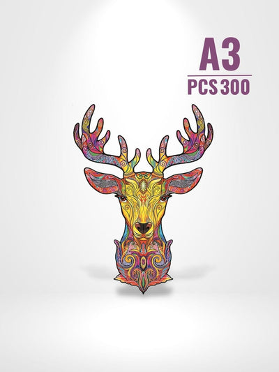 Puzzle 3D Pièces Mobile Cerf | Brainstaker™ A3 / Jaune