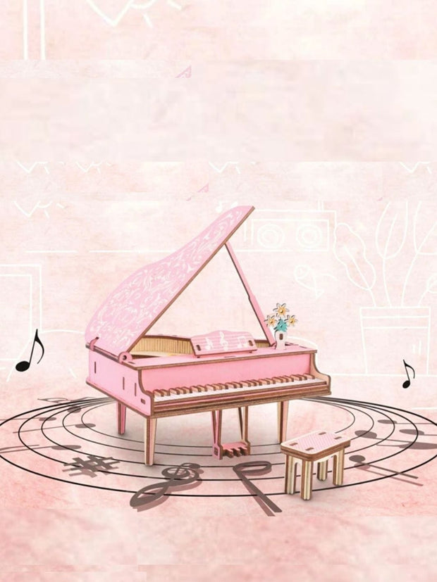 Puzzle 3D Plan Piano En Bois Pièce  | Brainstaker™ Rose