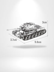 Puzzle 3D Tank Metal | Brainstaker™ Argent